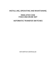Automatic Transfer Switches with MP 7650 Controller _ Insulated Case _ Fixed and Draw Out _ Installing, Operating and Maintaining Manual _ OM-IC-7650-051916 _ 1-25-2012 _ LAKE SHORE ELECTRIC CORPORATION®.pdf